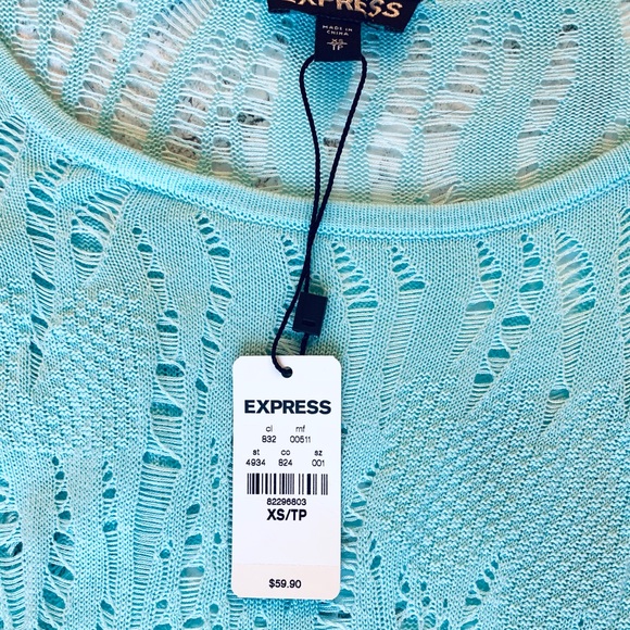 EXPRESS Light Blue Knit Tunic - Picture 3 of 3